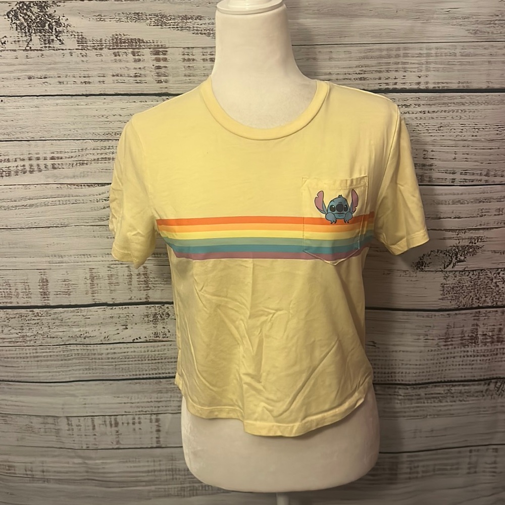 Women yellow Stitch shirt size small